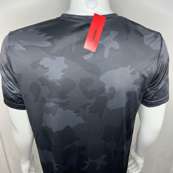 SWISS BRAND, MENS MEDIUM, BLACK CAMOUFLAGE, T-SHIRT - Picture 3 of 9
